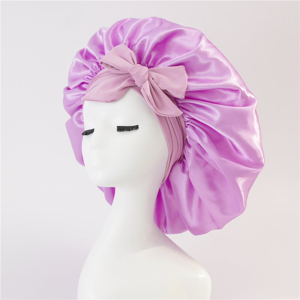 New Silk Bonnet for Sleeping Women Satin Bonnet Hair Bonnet Night Sleep Cap Scarf Wrap for Curly Hair with Tie Band for Curly Hair