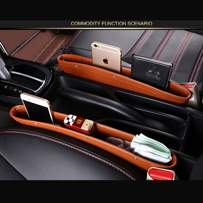 Car Organizer Box Caddy Catcher PU Leather Seat Gap Storage Bag