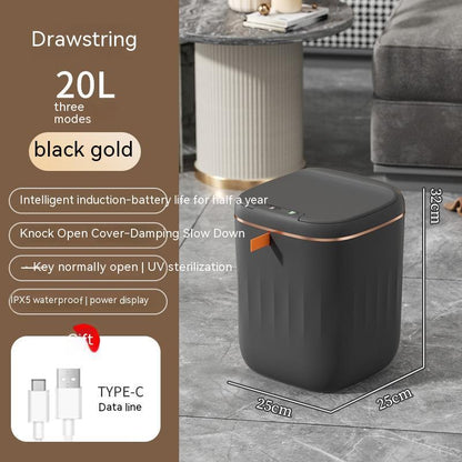 Smart Trash Can with Lid for Bedroom and Living Room Kitchen