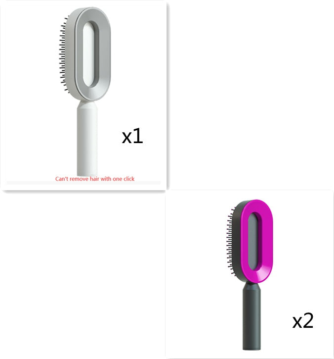 Self-Cleaning Hairbrush For Women One-key Cleaning Hair Loss Airbag Massage Scalp Comb Anti-Static Hairbrush