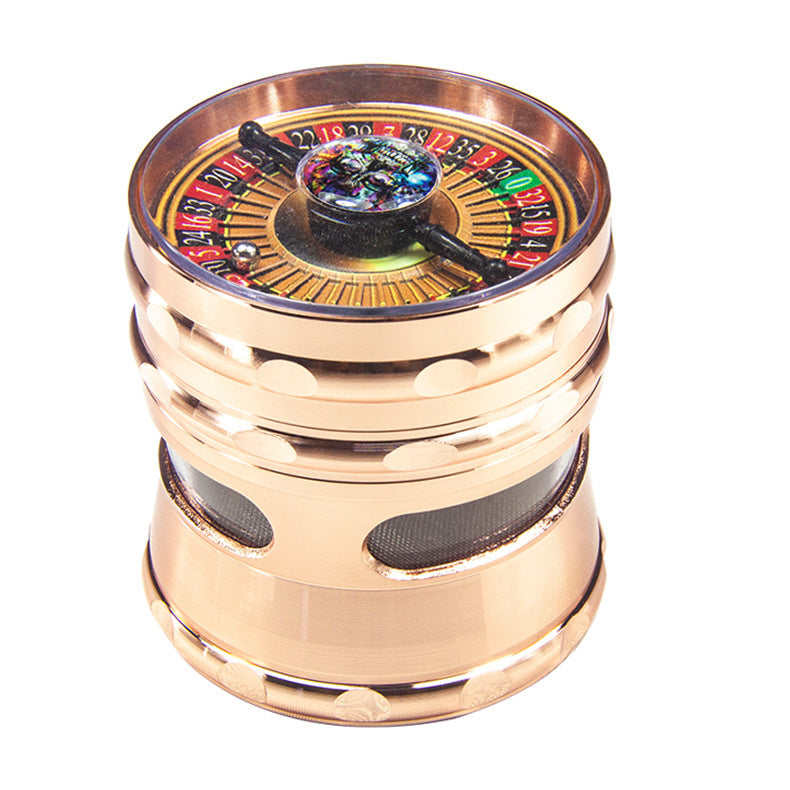 Zinc Alloy Pointer Roulette Wheel Tobacco Grinder