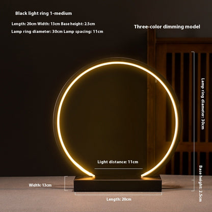 New Chinese Style Creative Zen Decoration Home Backflow Incense Living Room LED Lamp Ring