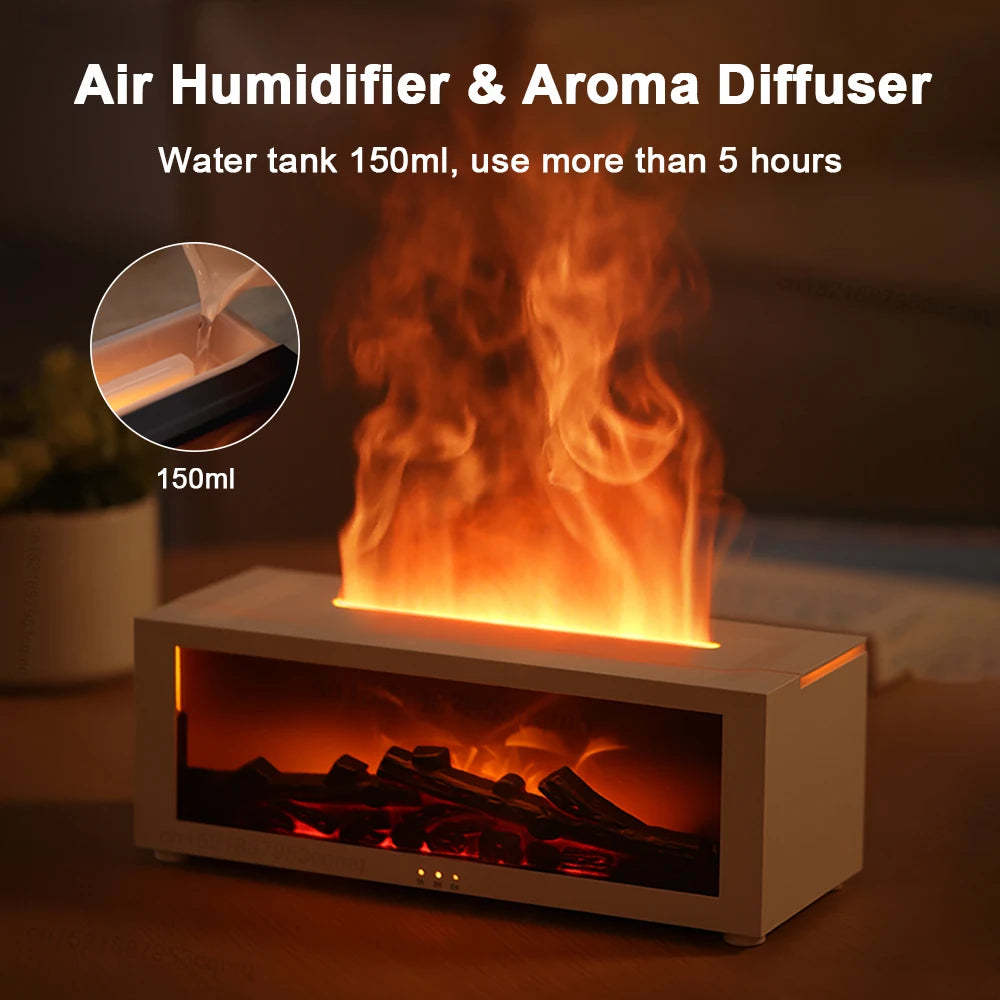 3D Flame Diffuser - Colorful Aromatherapy & Humidifier