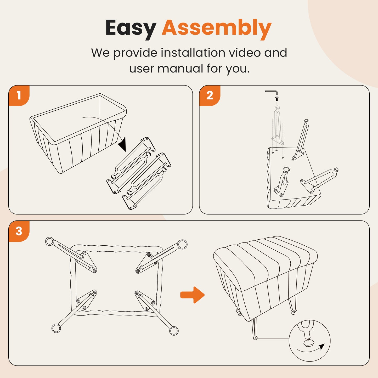 Dressing Stool and Chair with Storage Space