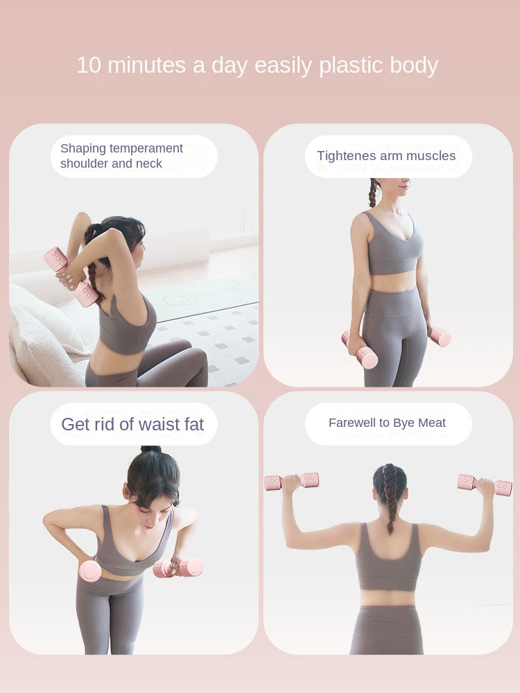 Adjustable Dumbbell Set Quick Weight Change Portable Women's Rubber Yoga Dumbbell Household Thin Arm Muscle