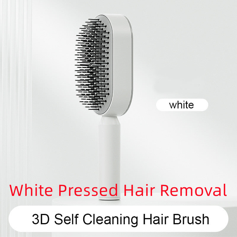 Self-Cleaning Hairbrush For Women One-key Cleaning Hair Loss Airbag Massage Scalp Comb Anti-Static Hairbrush
