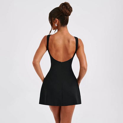 Slim-fitting Backless Short Dress