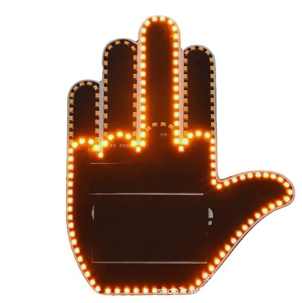 Funny New LED Illuminated Gesture Light Car Finger Light with Remote Road Rage Signs Middle Finger Gesture Light Hand Lamp