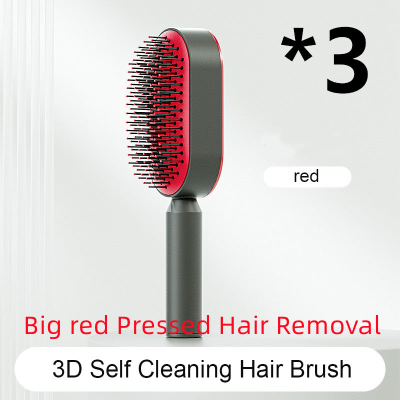 Self-Cleaning Hairbrush For Women One-key Cleaning Hair Loss Airbag Massage Scalp Comb Anti-Static Hairbrush