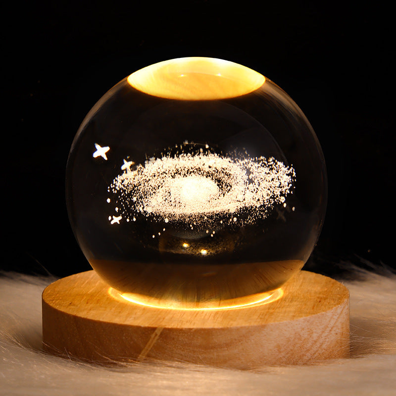 LED Night Light Galaxy Crystal Ball Table Lamp 3D Planet Moon Lamp Bedroom Home Decor for Kids Party Children Birthday Gifts