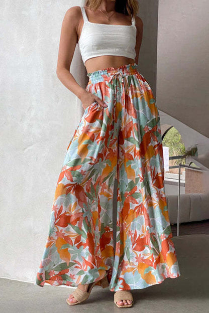 Printed Comfortable Casual Wide-leg women's Trousers