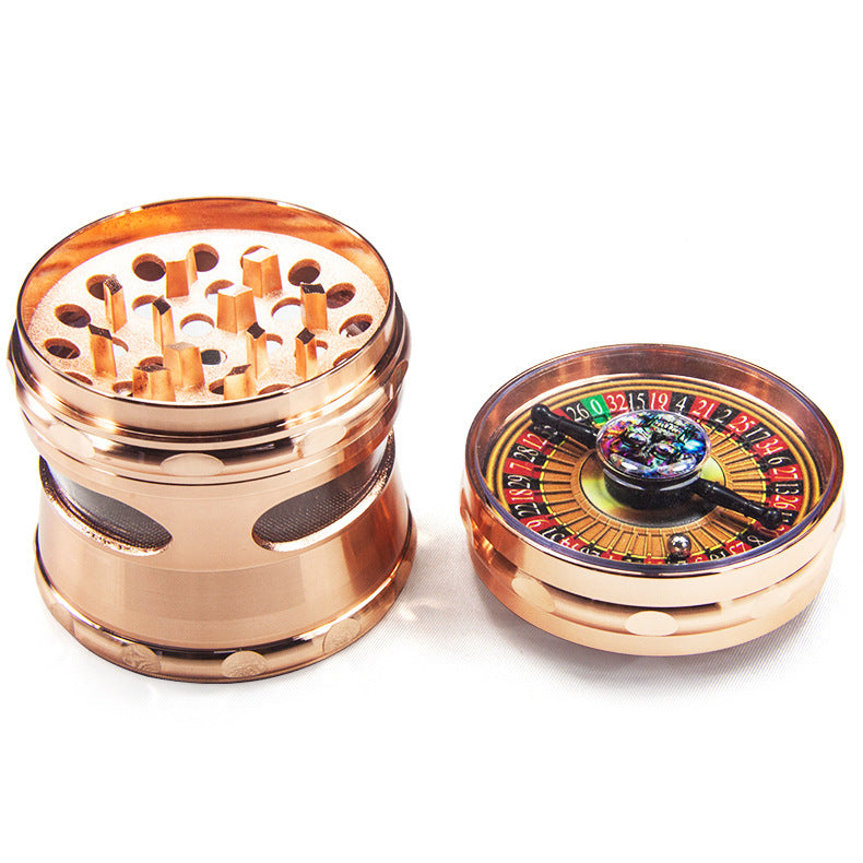 Zinc Alloy Pointer Roulette Wheel Tobacco Grinder