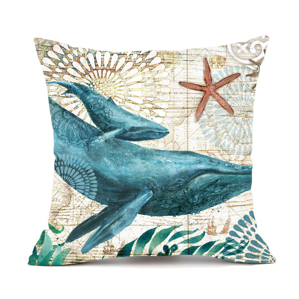 Cushion Covers Sea Turtle Printed Throw Pillowcases For Home Decor Sofa Chair Seat