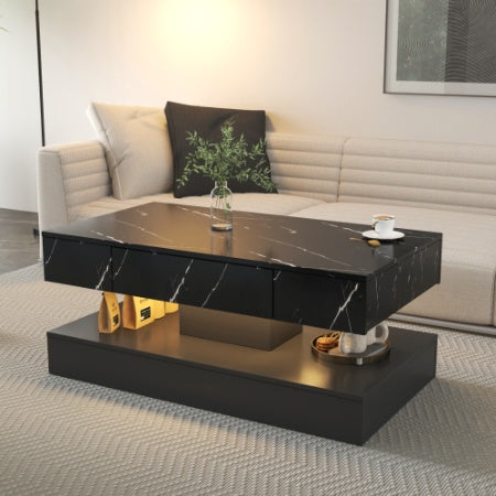 Modern Coffee Table for Living Room, Living Room Tables, Large Living Room Furniture, LED Lights