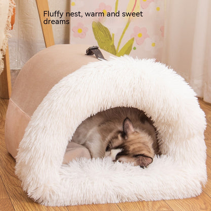 Cozy Portable Pet Nest – Warm & Moisture-Proof Bed for Dogs and Cats, Perfect for Autumn and Winter