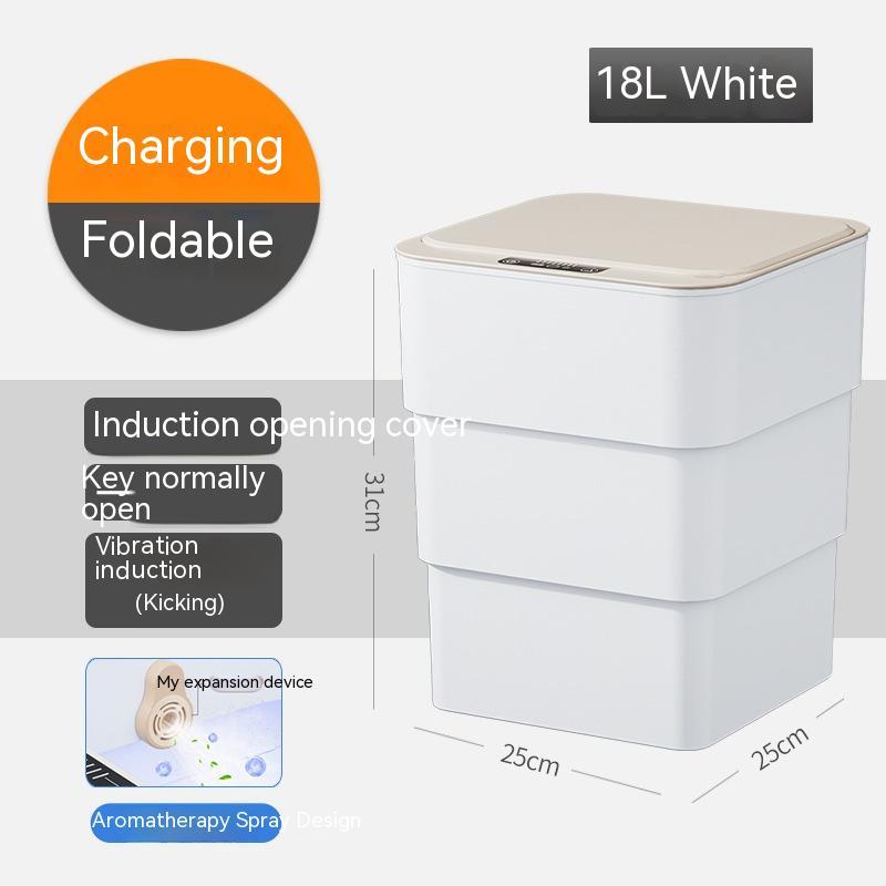 Smart Trash Can with Lid for Bedroom and Living Room Kitchen