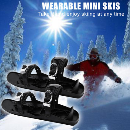 Mini skis with bindings