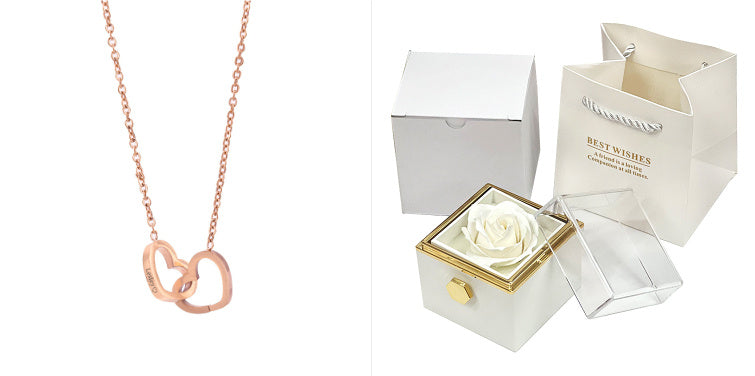 Rotating Soap Flower Rose Gift Box Creative Rotating Rose Jewelry Packaging Box Valentine's Day Gift for Women