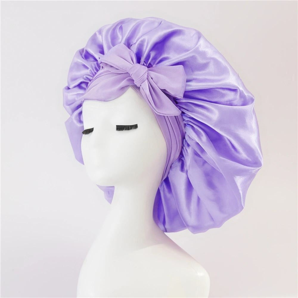 New Silk Bonnet for Sleeping Women Satin Bonnet Hair Bonnet Night Sleep Cap Scarf Wrap for Curly Hair with Tie Band for Curly Hair