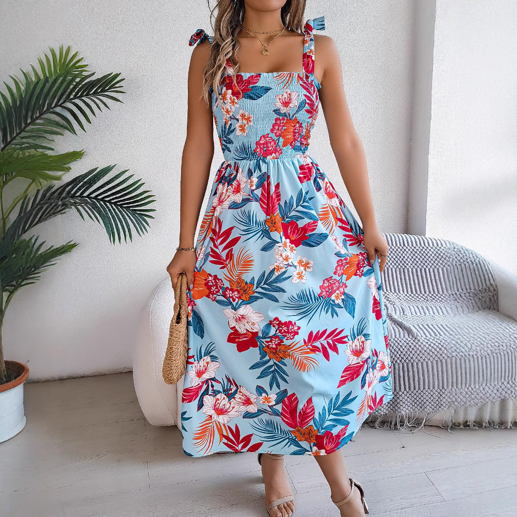 Flowers Print Corset Dress