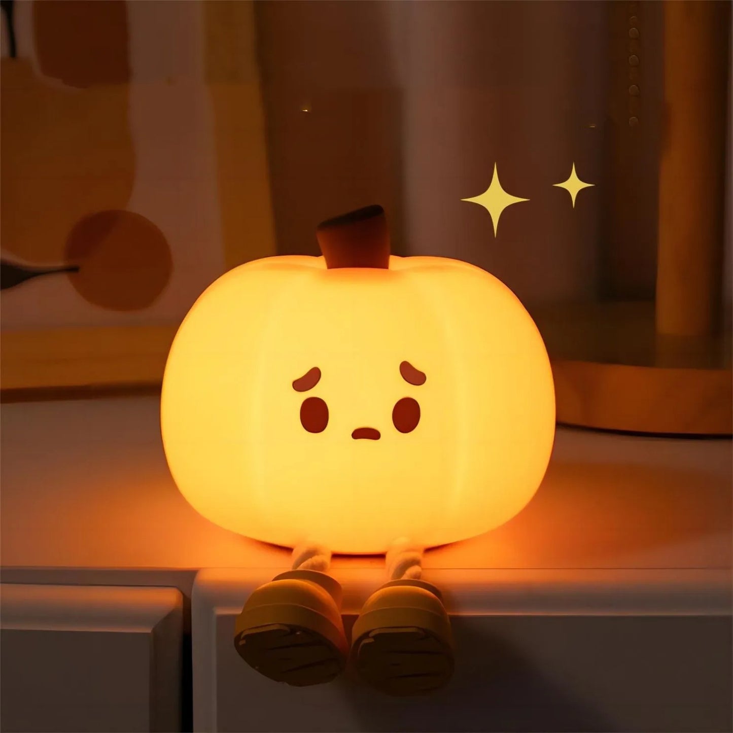 Home Decor Halloween Pumpkin Night Light Cute Soft Silicone Lamp