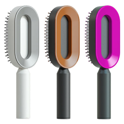 Self-Cleaning Hairbrush For Women One-key Cleaning Hair Loss Airbag Massage Scalp Comb Anti-Static Hairbrush