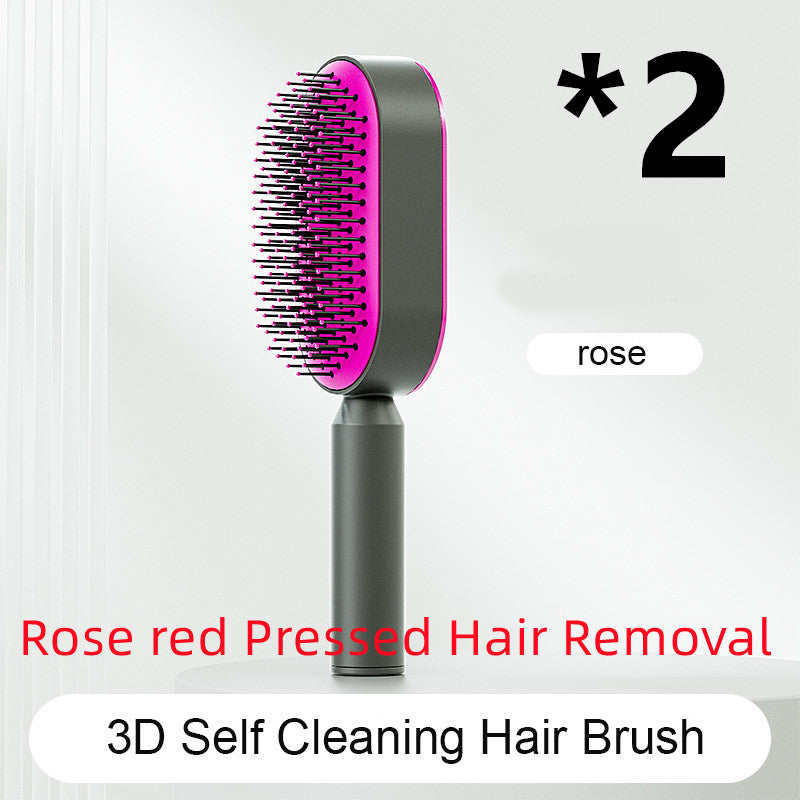 Self-Cleaning Hairbrush For Women One-key Cleaning Hair Loss Airbag Massage Scalp Comb Anti-Static Hairbrush