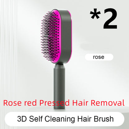 Self-Cleaning Hairbrush For Women One-key Cleaning Hair Loss Airbag Massage Scalp Comb Anti-Static Hairbrush