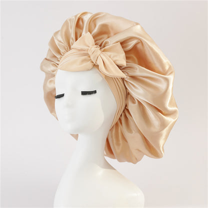 New Silk Bonnet for Sleeping Women Satin Bonnet Hair Bonnet Night Sleep Cap Scarf Wrap for Curly Hair with Tie Band for Curly Hair