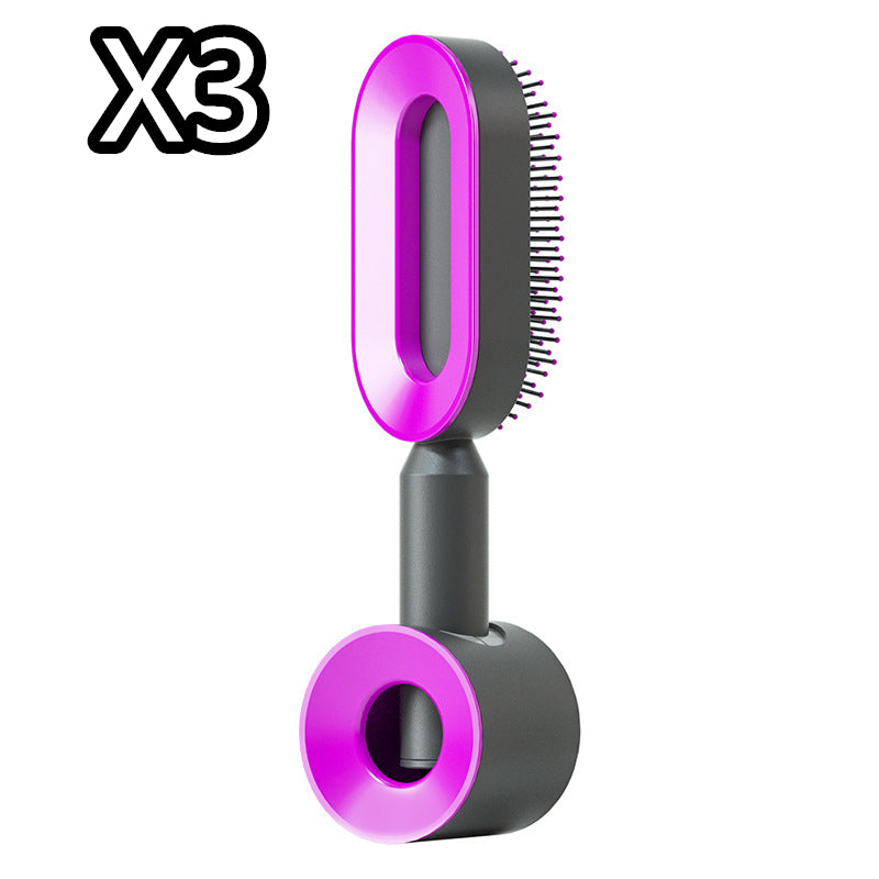 Self-Cleaning Hairbrush For Women One-key Cleaning Hair Loss Airbag Massage Scalp Comb Anti-Static Hairbrush