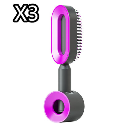 Self-Cleaning Hairbrush For Women One-key Cleaning Hair Loss Airbag Massage Scalp Comb Anti-Static Hairbrush