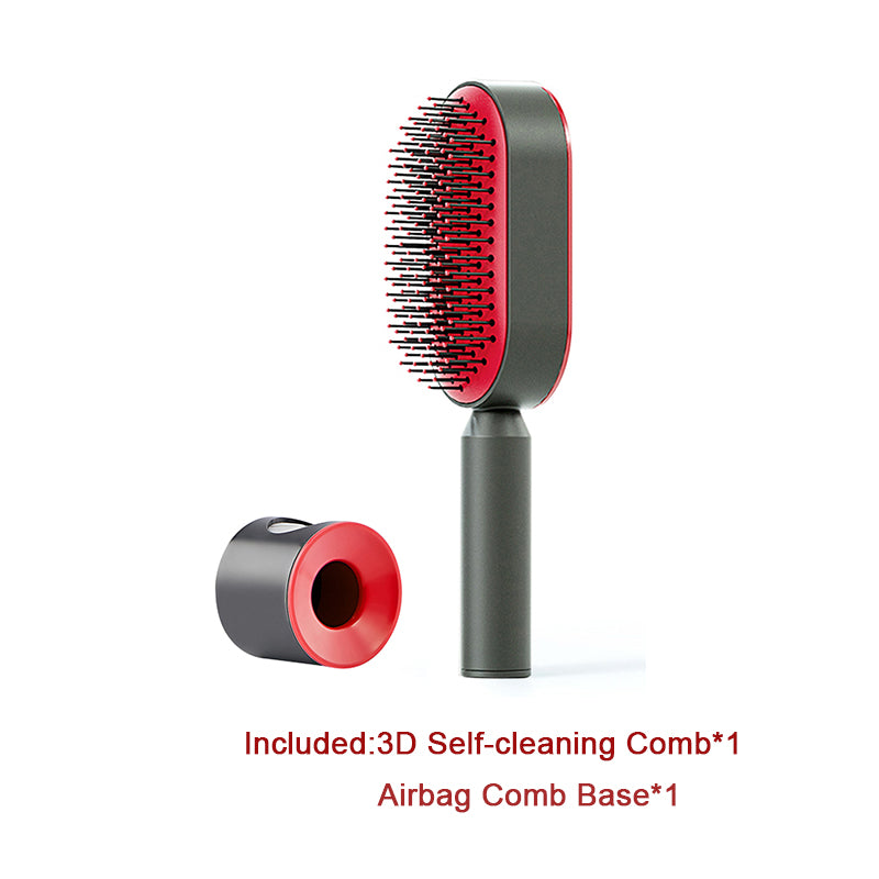 Self-Cleaning Hairbrush For Women One-key Cleaning Hair Loss Airbag Massage Scalp Comb Anti-Static Hairbrush