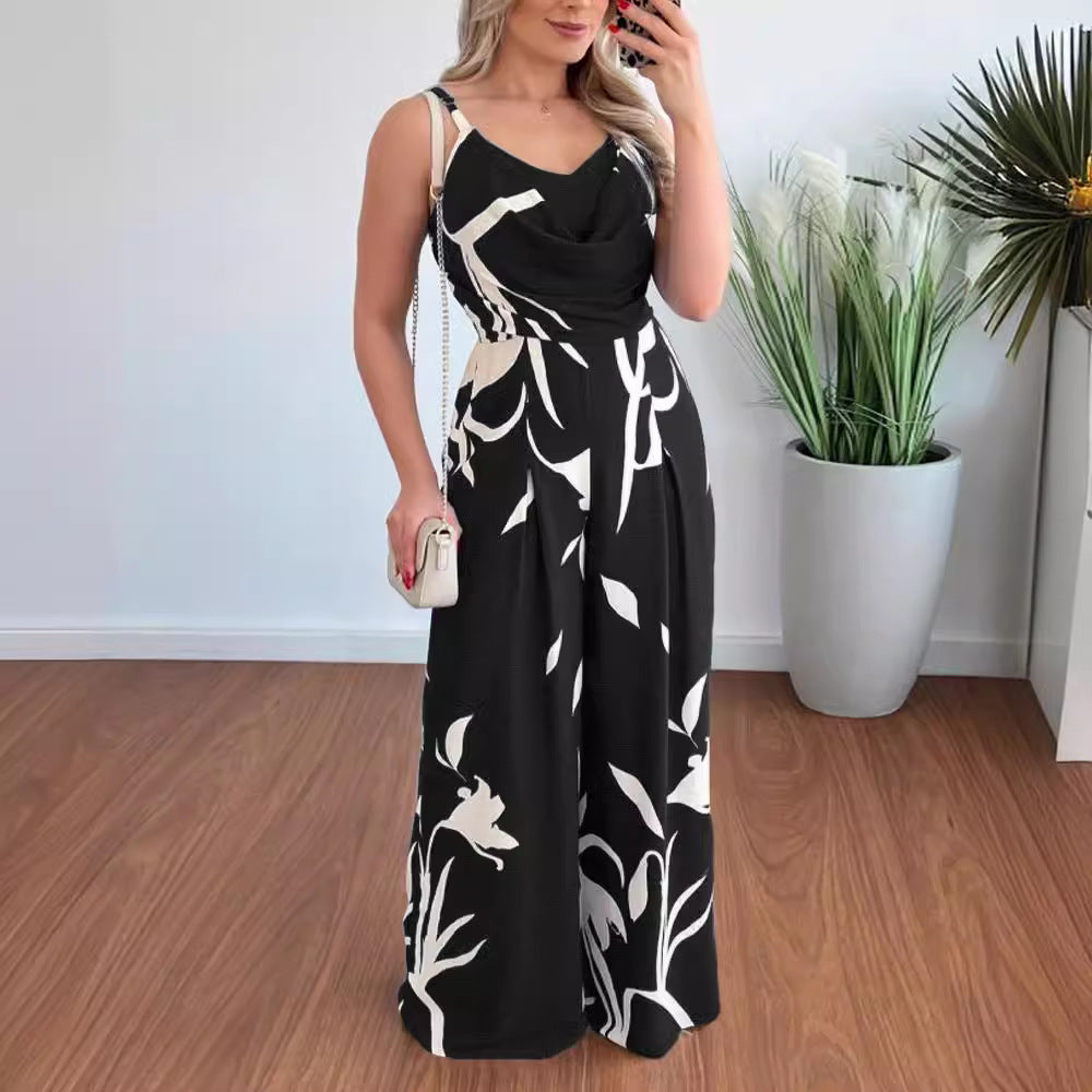 Women's Backless Waist slimming Wide-leg Jumpsuit