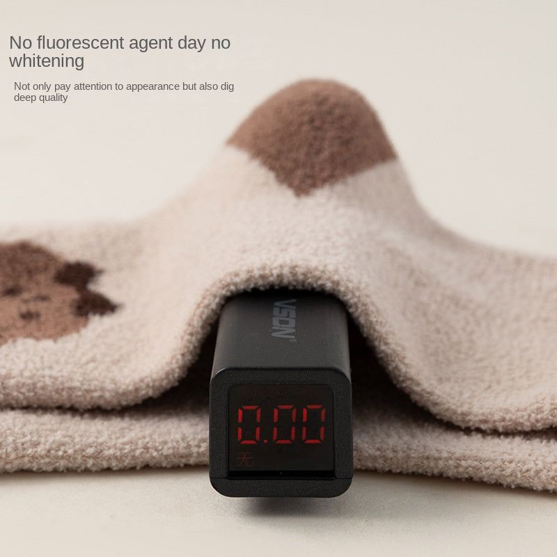 Children's Socks Winter Bear Warm Socks Plus Velvet Baby Floor Socks Non-Shedding Children's Thick Socks Class A Children's Socks