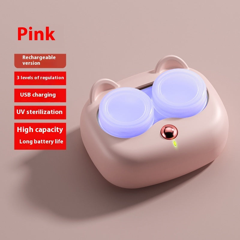 Smart Electric Contact Lens Case, With Auto Cleaning and Sterilization