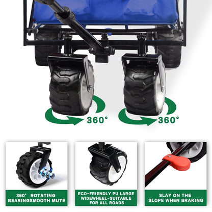 Collapsible Wagon, Wagons Carts Foldable Grocery Cart on Wheels