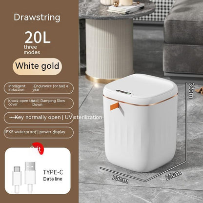 Smart Trash Can with Lid for Bedroom and Living Room Kitchen