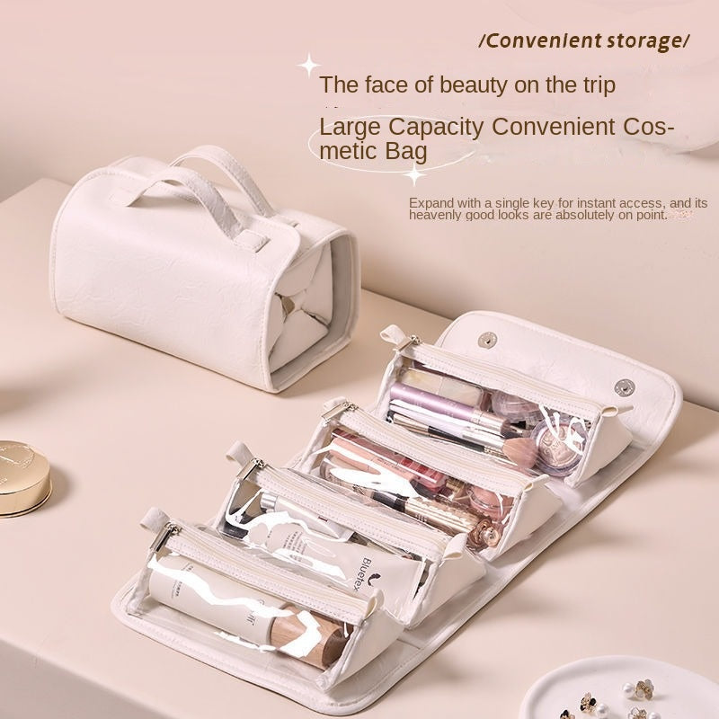 High-value Wash And Makeup Large-capacity Portable Cosmetic Bag Travel Waterproof Four-in-one Detachable Storage Bag