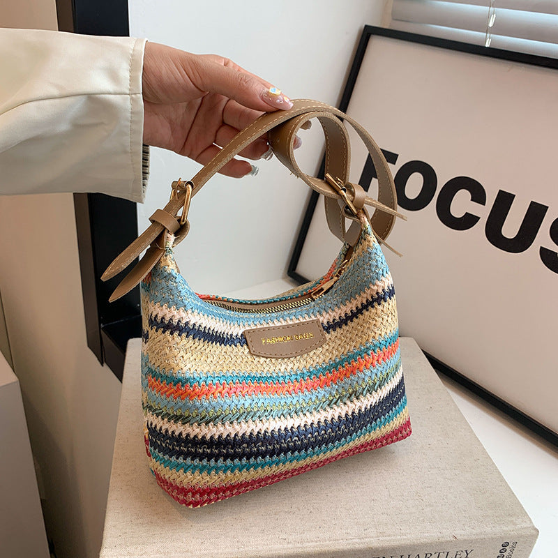 Fashion Color Contrast Women Bag Women's Simple Shoulder Bag