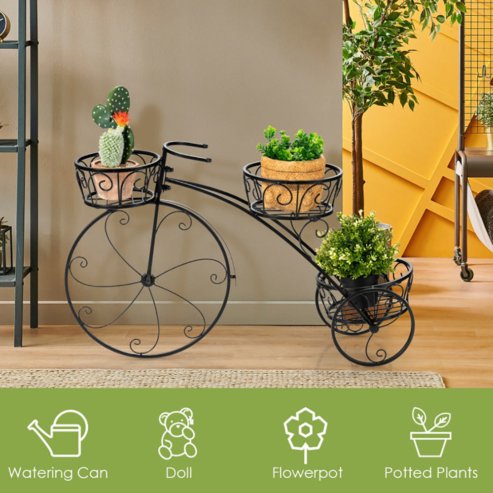 Tricycle Plant Stand Flowerpot Cart Holder in Parisian Style