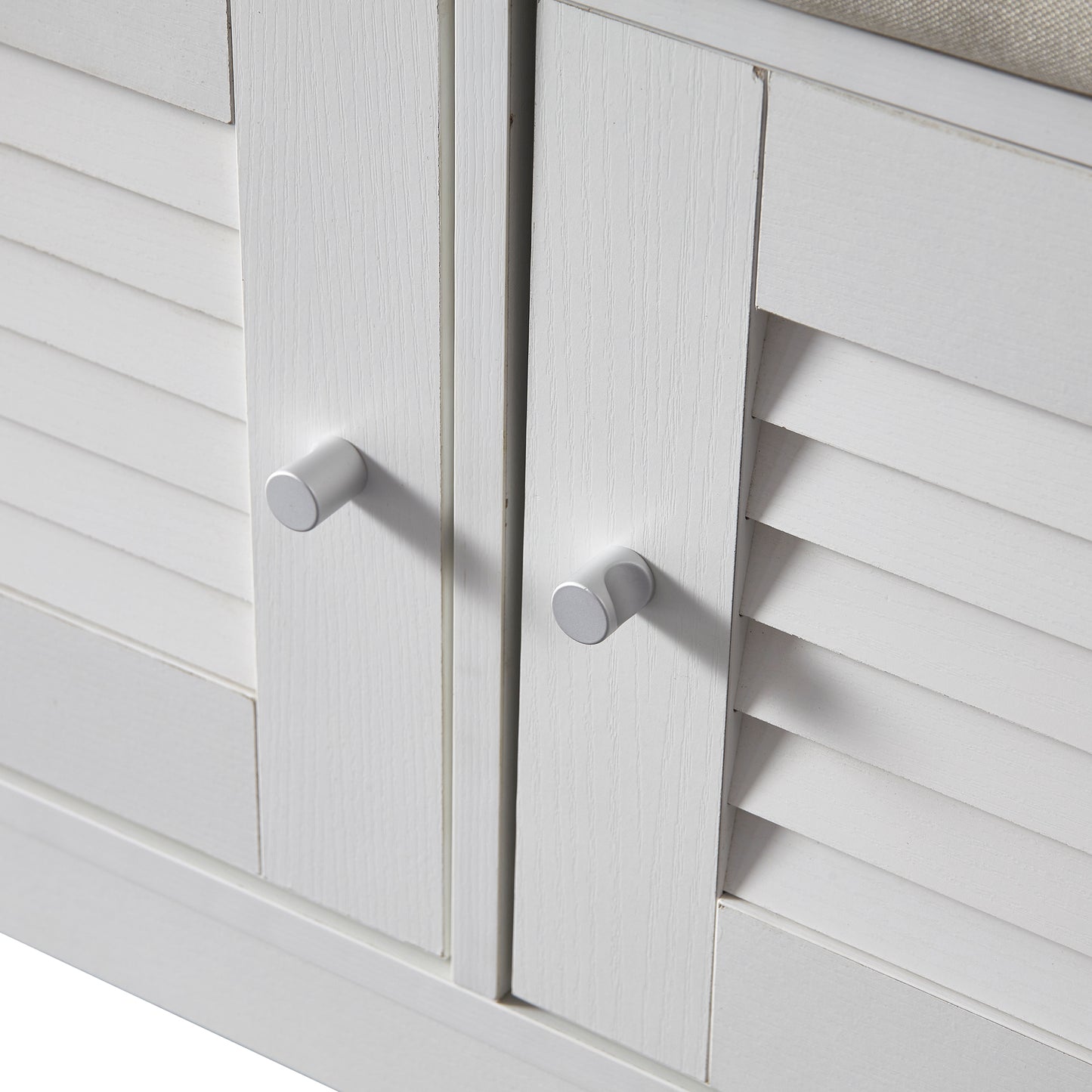 28.74"Shoe Storage Bench with 2 Door Cabinet, Entryway Bench with  White Shoe Storage, Shoe Bench with Cushion, Adjustable Shelves, Shoe Rack Bench for Entryway, Hallway