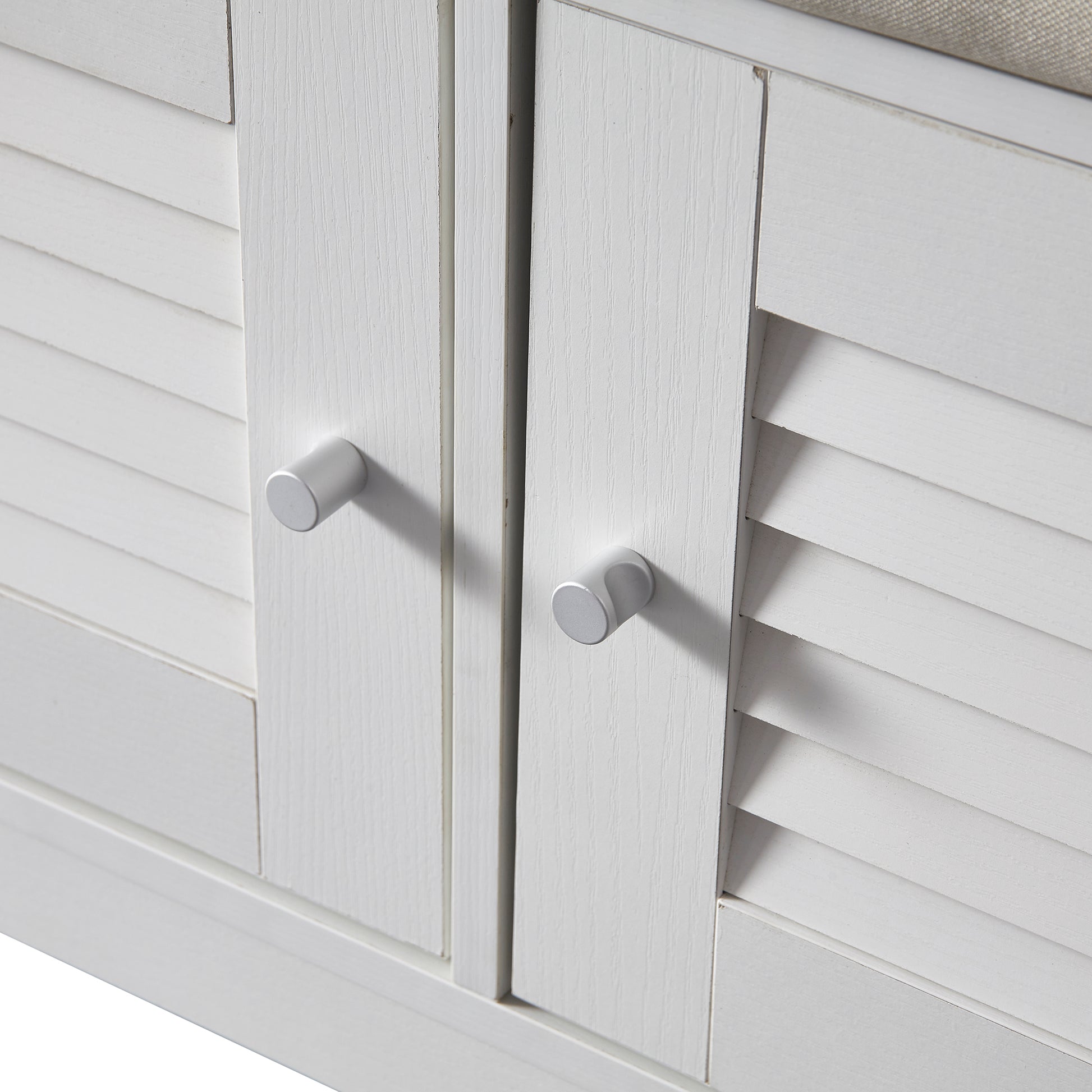 28.74"Shoe Storage Bench with 2 Door Cabinet, Entryway Bench with  White Shoe Storage, Shoe Bench with Cushion, Adjustable Shelves, Shoe Rack Bench for Entryway, Hallway