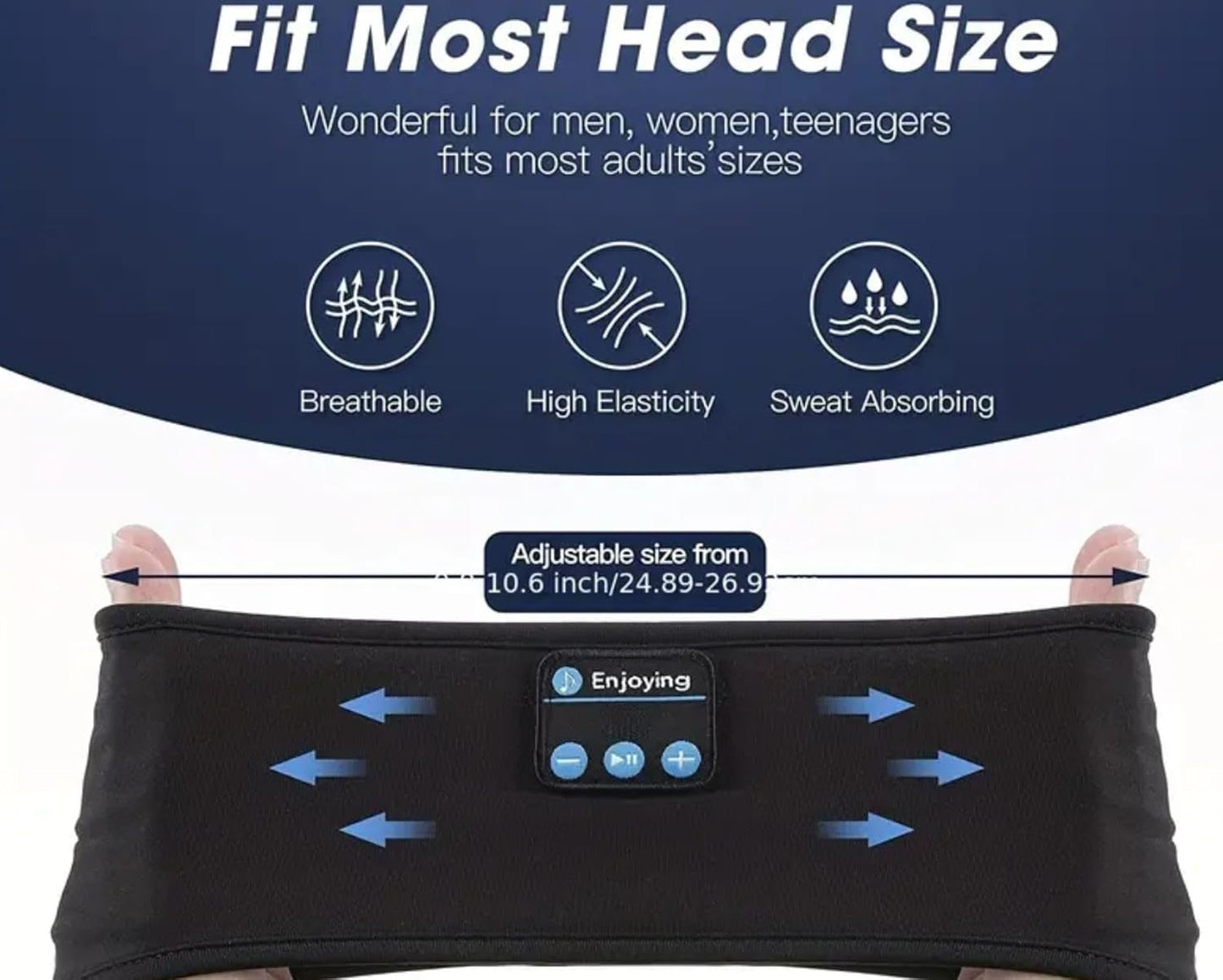 Bluetooth Sleep Hood Headphones Wireless Music Sports Headband