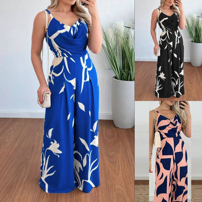 Women's Backless Waist slimming Wide-leg Jumpsuit