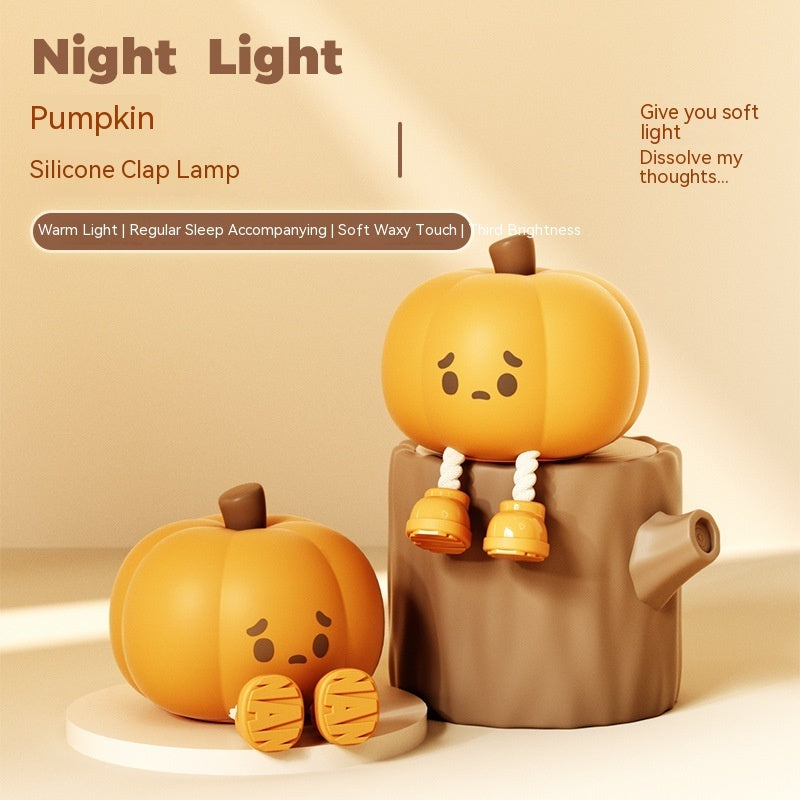 Home Decor Halloween Pumpkin Night Light Cute Soft Silicone Lamp