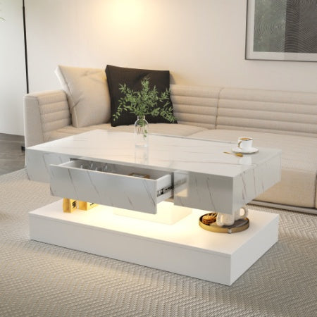 Modern Coffee Table for Living Room, Living Room Tables, Large Living Room Furniture, LED Lights
