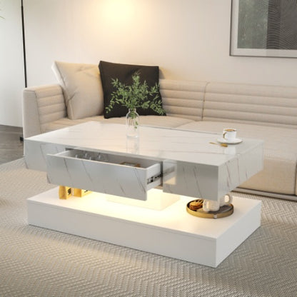 Modern Coffee Table for Living Room, Living Room Tables, Large Living Room Furniture, LED Lights