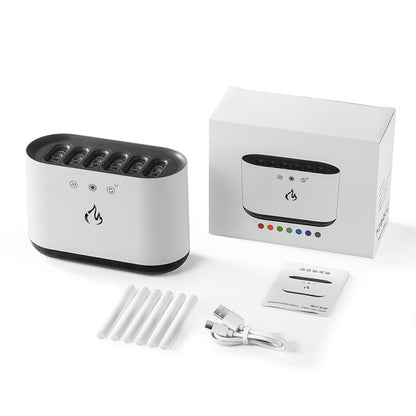 Dynamic Flame Humidifier USB Portable H20 Smart Ultrasonic Voice-Control Room Humidifier With 7 Colors Light