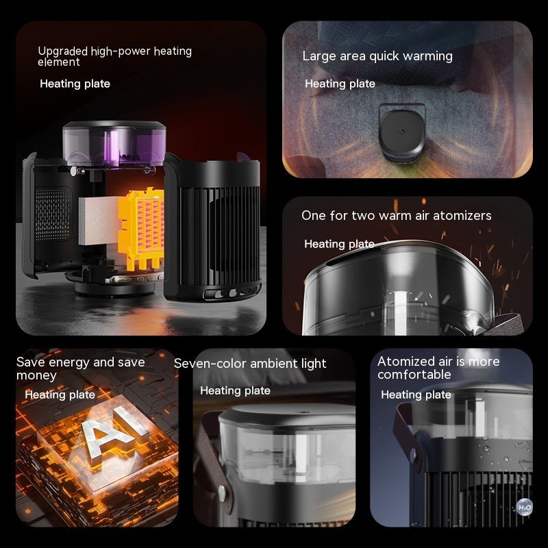 2 In 1 Portable Heaters and Indoor Humidifier Household Warm Air Blower High Power Room Heater for Home Office