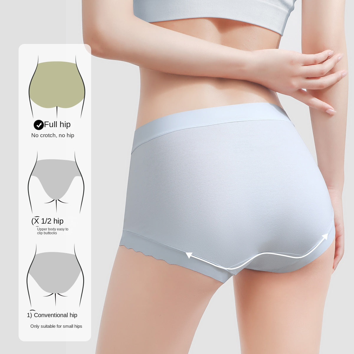 Pure Cotton Underwear Women&#039;s Pure Cotton 10a Combed Cotton Summer Thin High Waist Traceless Plus Size Women&#039;s Triangle Shorts